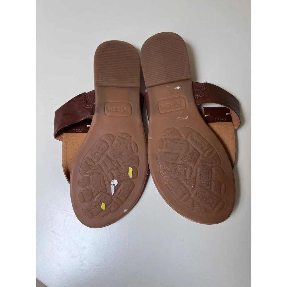 Korks Khell‎ Brown Thong Sandals Womens 6M Flat Slide KR0001206